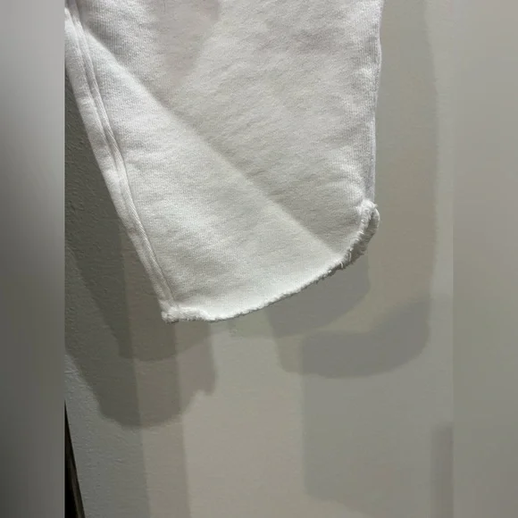 Frank and Eileen white raw edge hem cotton loungers small EUC - Picture 2 of 6